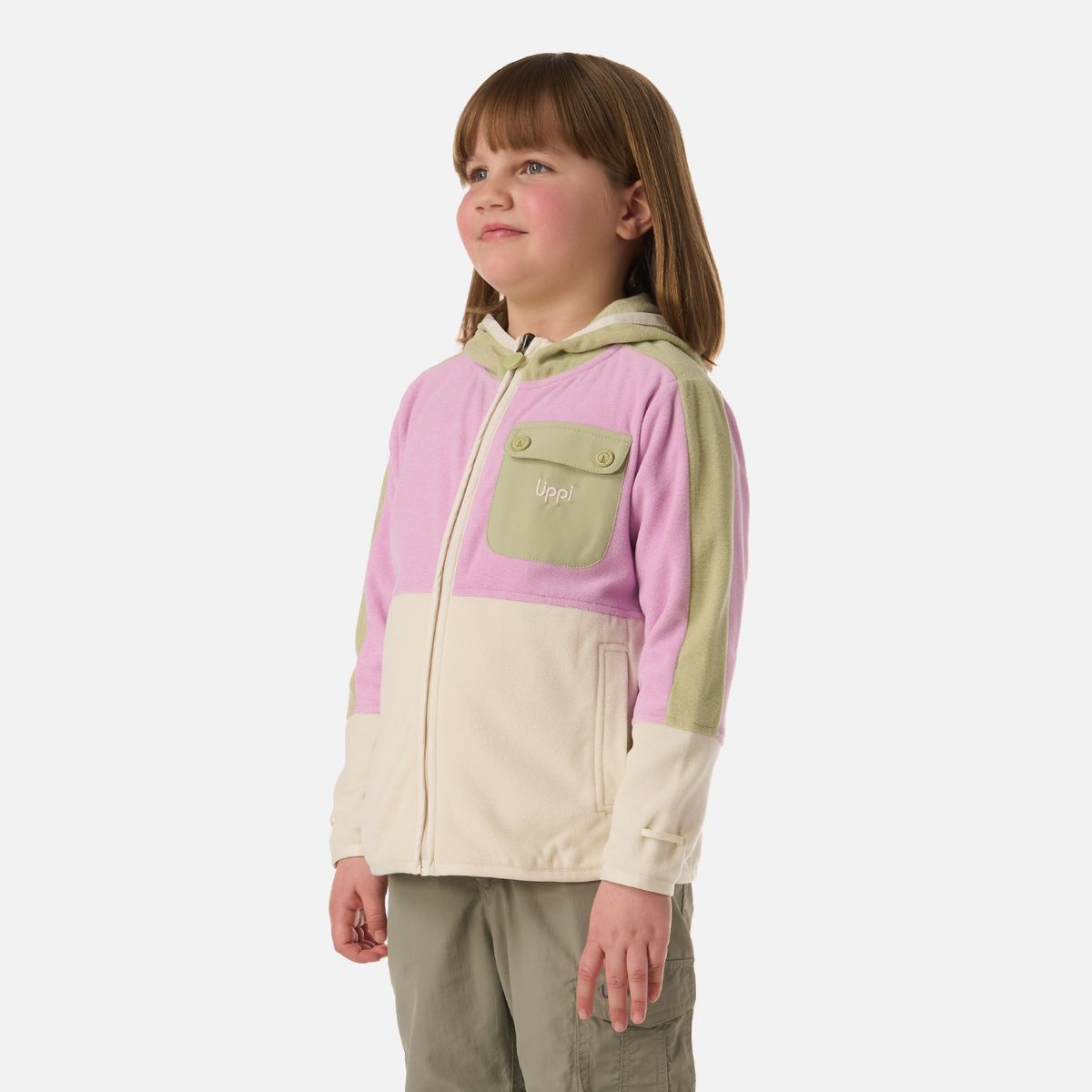 LIPPI - Polar Niña FirePlace Hoody Sweatshirt Verde manzana Lippi