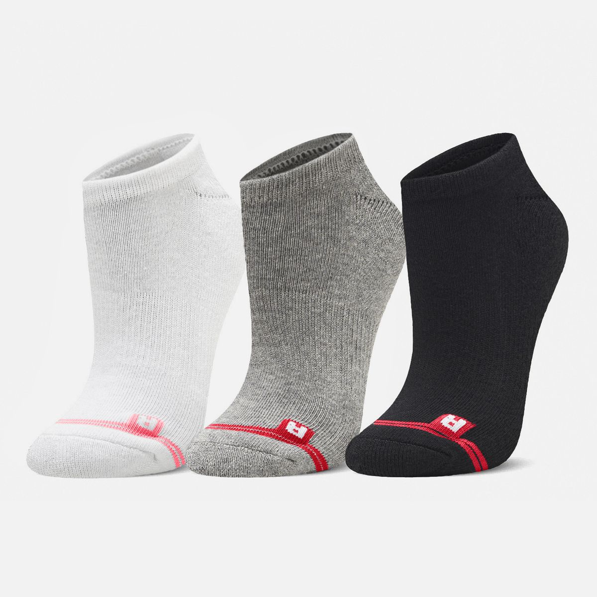 LIPPI - Calcetines Logo Lippi Pack No Show Negro Blanco Gris Lippi