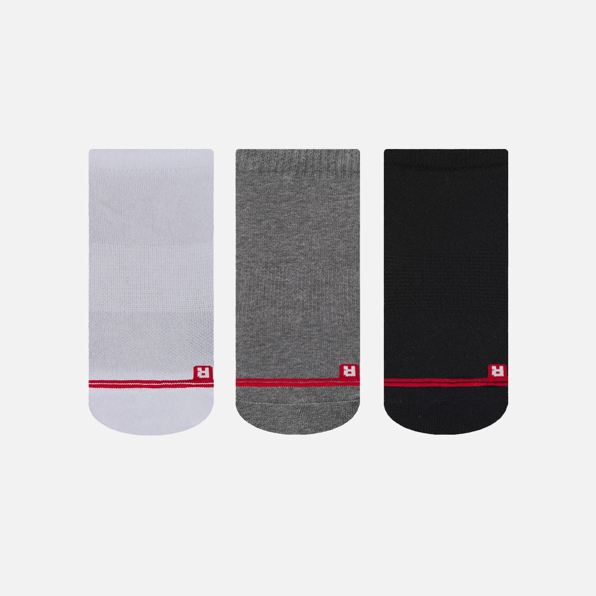 LIPPI - Calcetines Logo Lippi Pack No Show Negro Blanco Gris Lippi