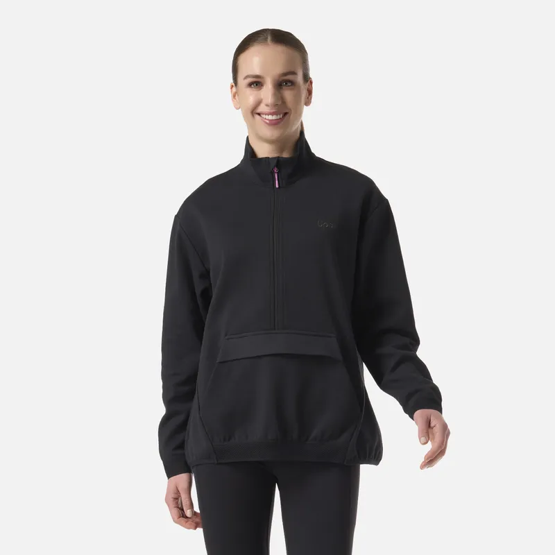 LIPPI - Polerón Mujer DownStreet 1/4 Zip Sweatshirt Negro Lippi