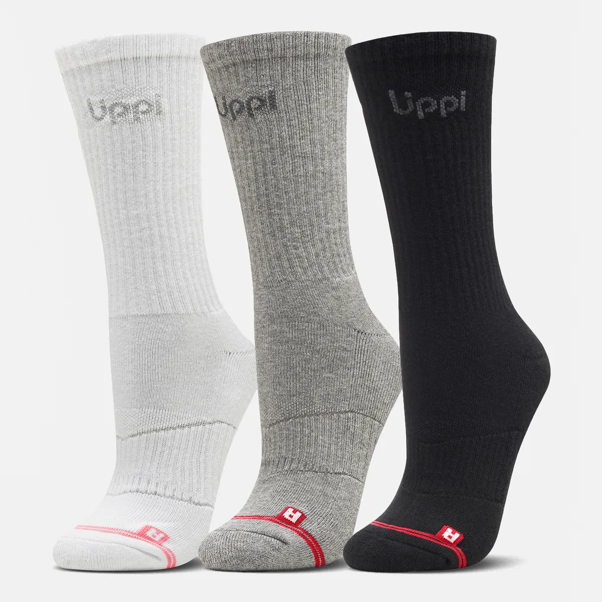 LIPPI - Calcetines Logo Lippi Pack Long Negro Blanco Gris Lippi