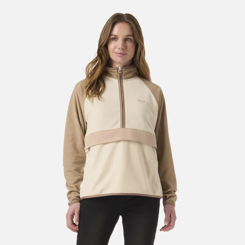 LIPPI - Polar Mujer Fireplace 1/4 Zip Sweatshirt Crema Lippi