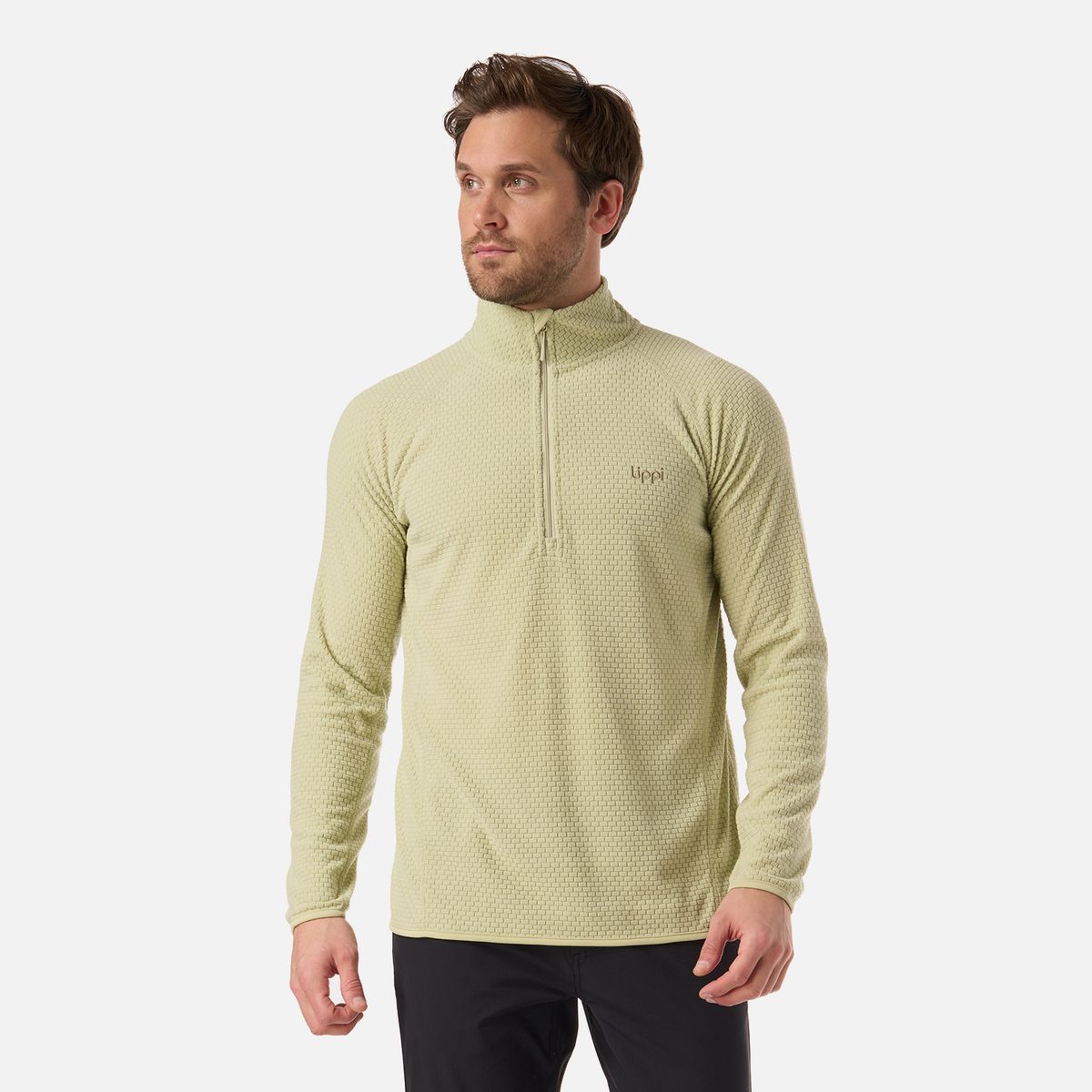 LIPPI - Polerón Hombre Jacaranda Nano-F 1/4 Zip Verde Manzana Lippi