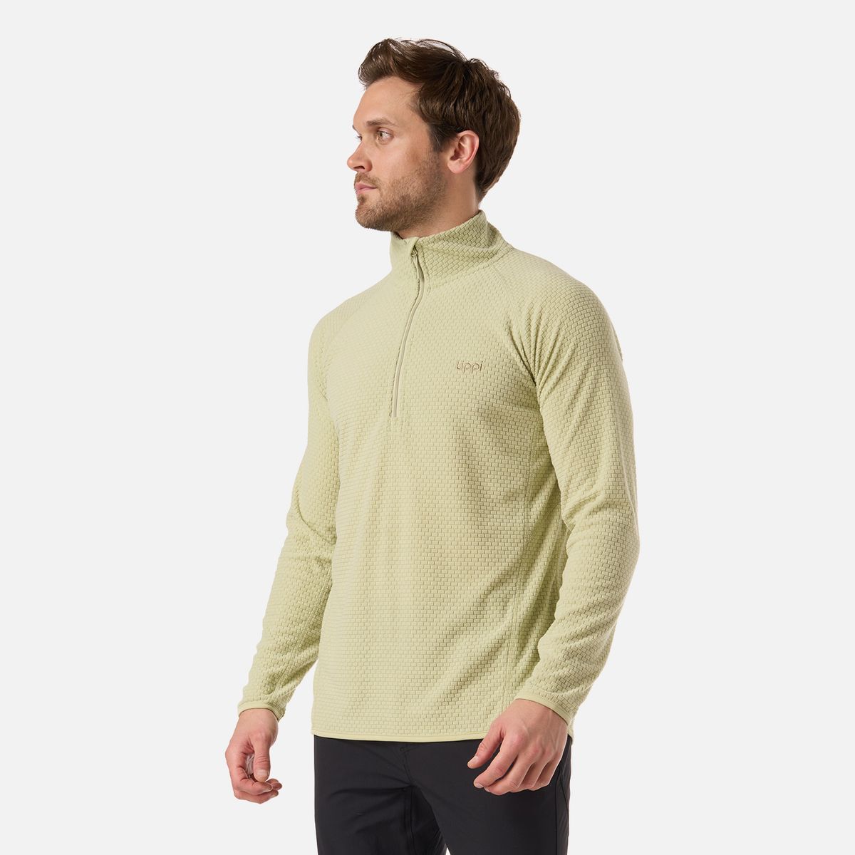 LIPPI - Polerón Hombre Jacaranda Nano-F 1/4 Zip Verde Manzana Lippi