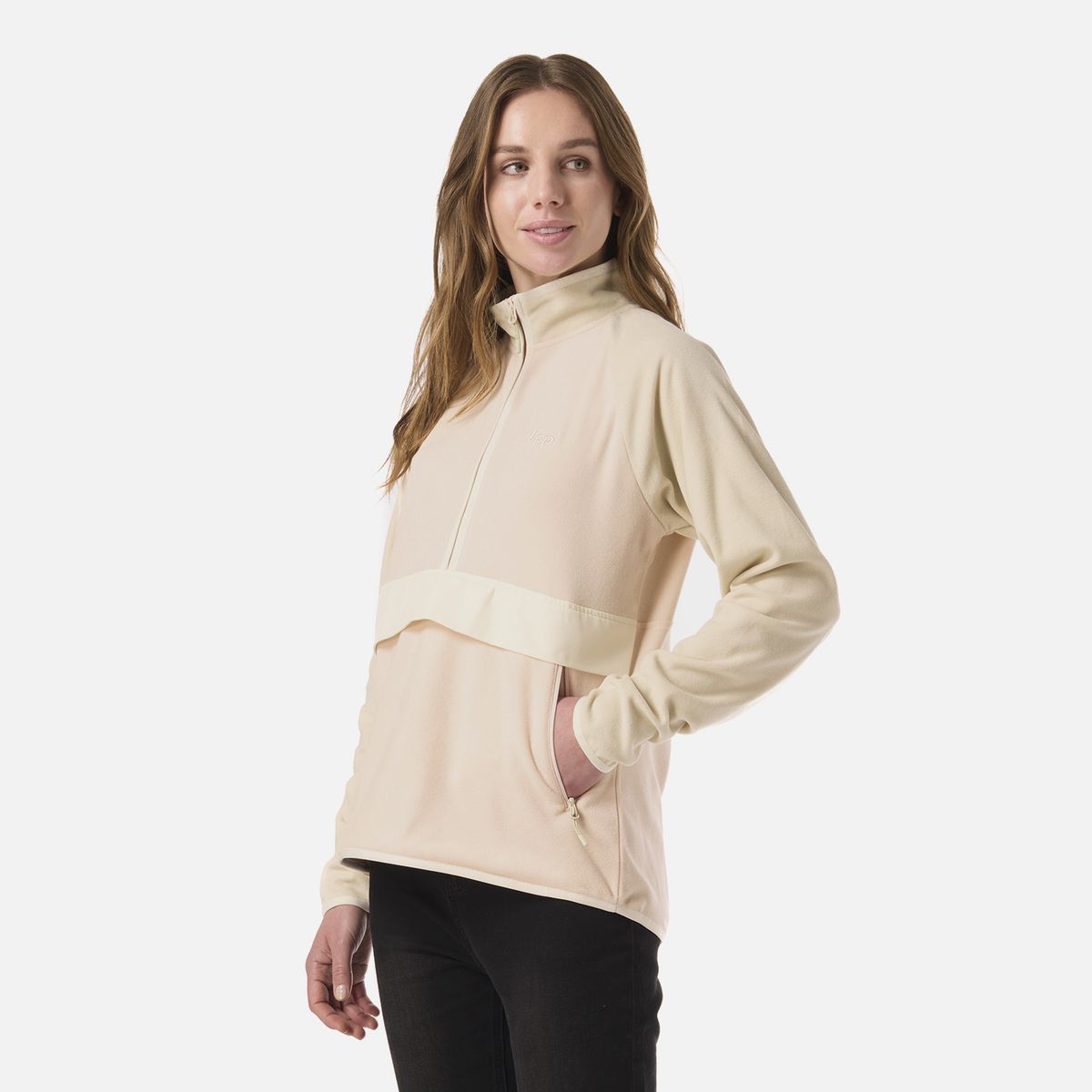 LIPPI - Polar Mujer Fireplace 1/4 Zip Sweatshirt Damasco Lippi
