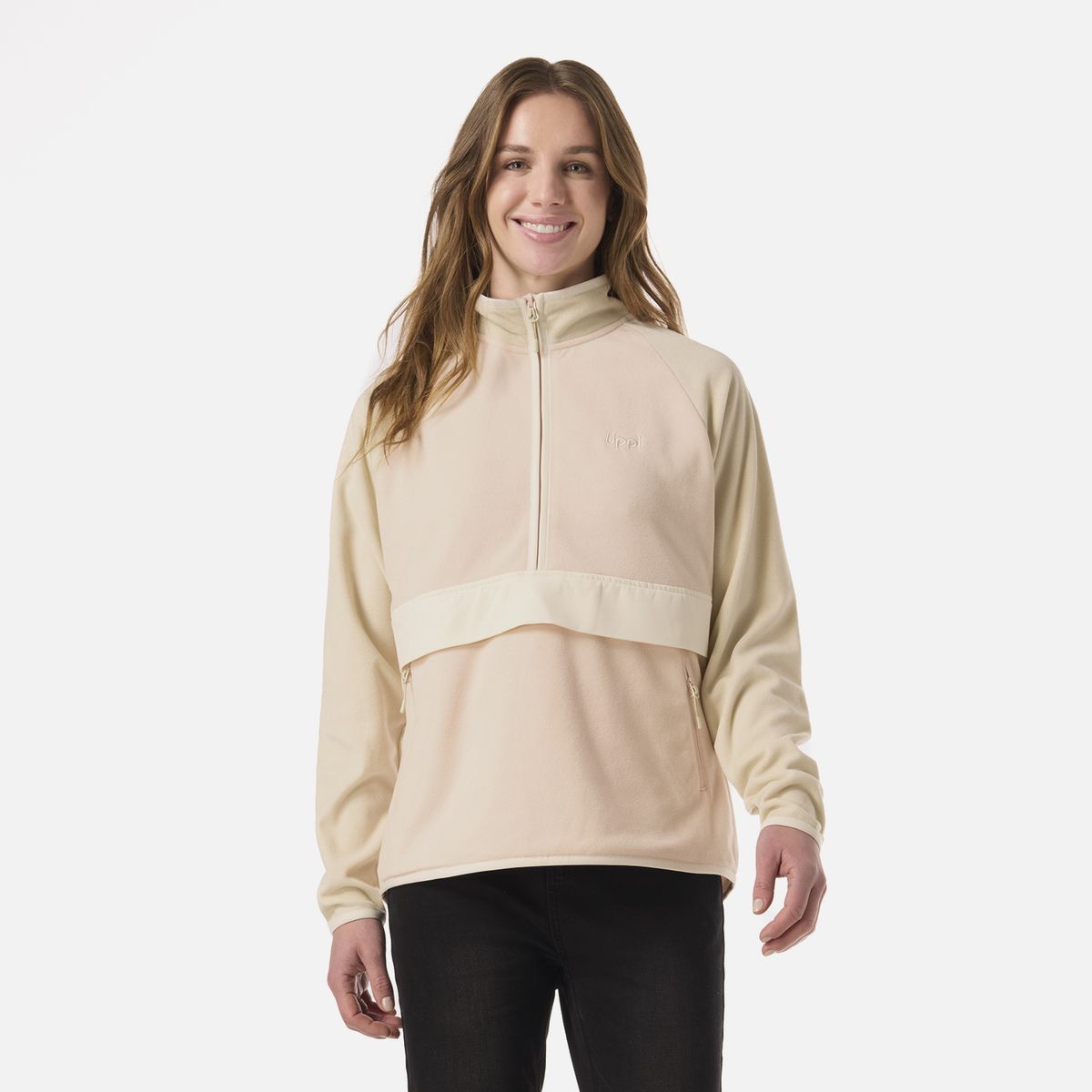 LIPPI - Polar Mujer Fireplace 1/4 Zip Sweatshirt Damasco Lippi
