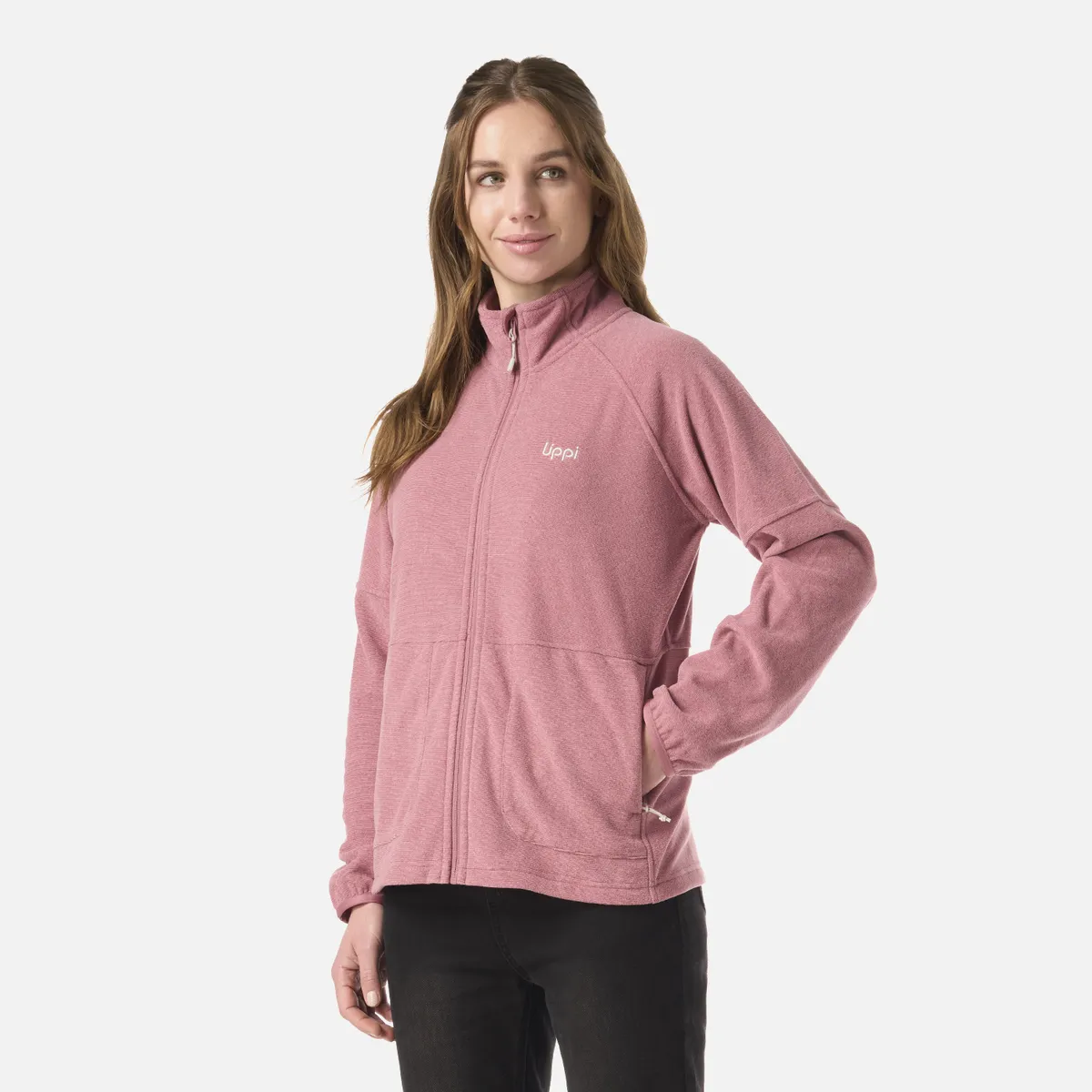 LIPPI - Polar Mujer Stripes Nano-F Full Zip Rosa Oscuro Lippi