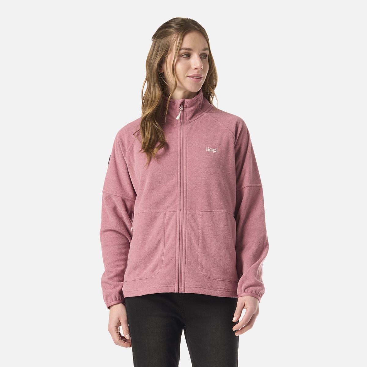 LIPPI - Polar Mujer Stripes Nano-F Full Zip Rosa Oscuro Lippi