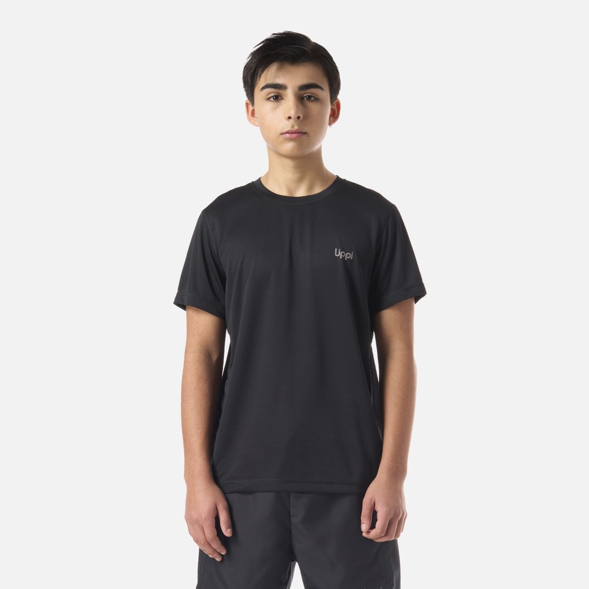 LIPPI - Polera Teen Boy Core Q-Dry T-Shirt Negro Lippi