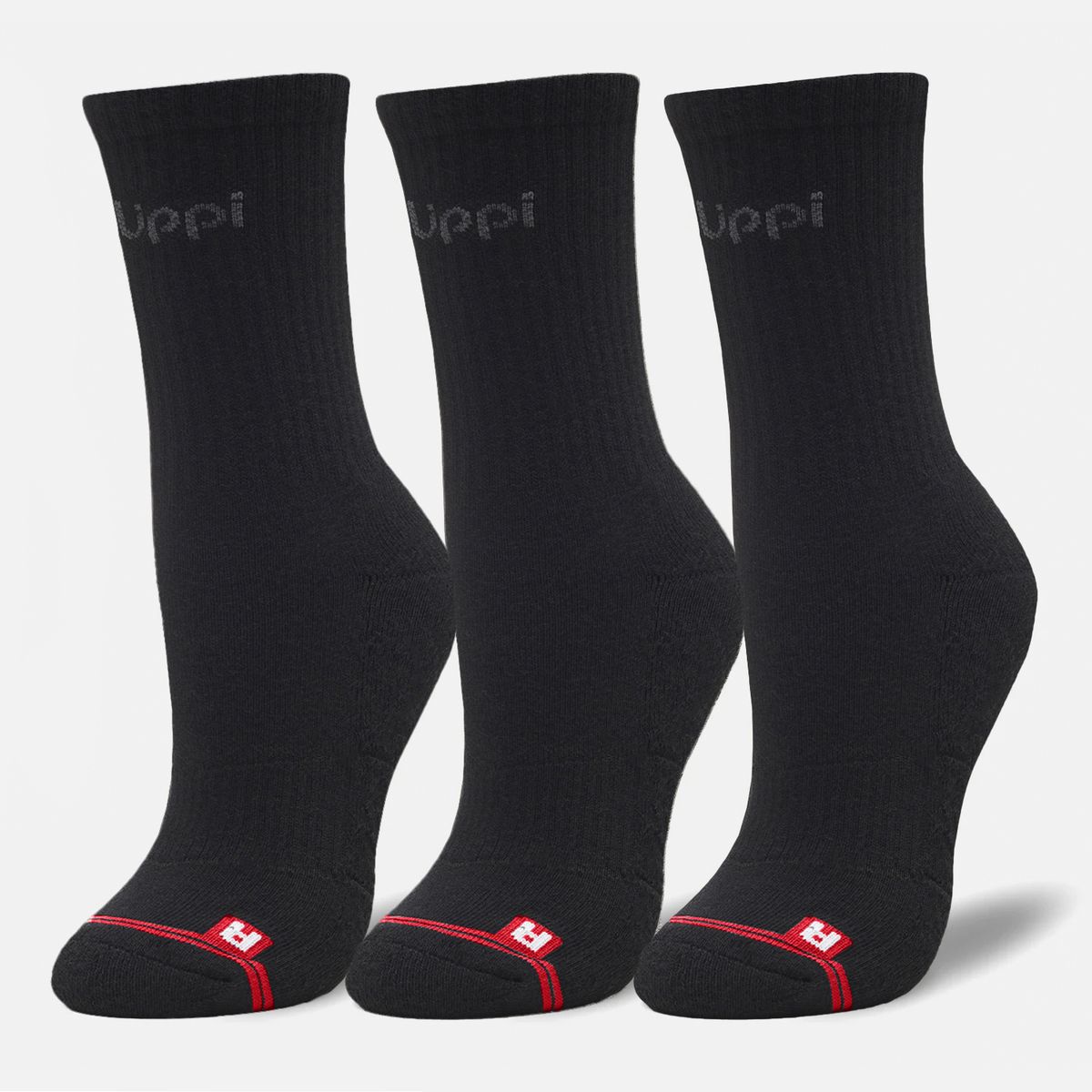 LIPPI - Calcetines Logo Lippi Pack Mid Negro Lippi