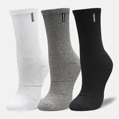 HAKA HONU - Calcetines Unisex Las Tres Puntas Pack Medio Negro/Blanco/Gris