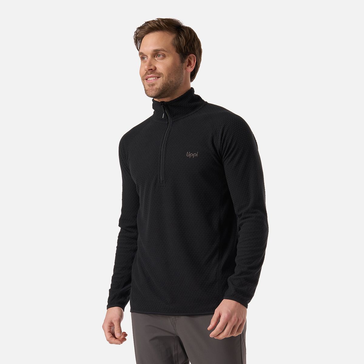 LIPPI - Polerón Hombre Jacaranda Nano-F 1/4 Zip Negro Lippi