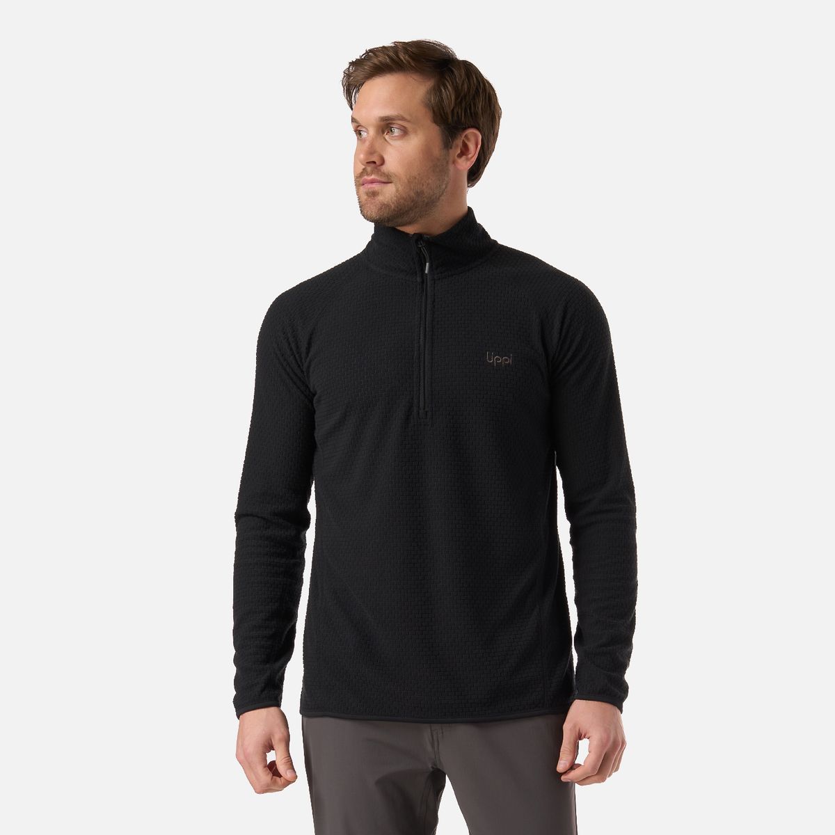 LIPPI - Polerón Hombre Jacaranda Nano-F 1/4 Zip Negro Lippi