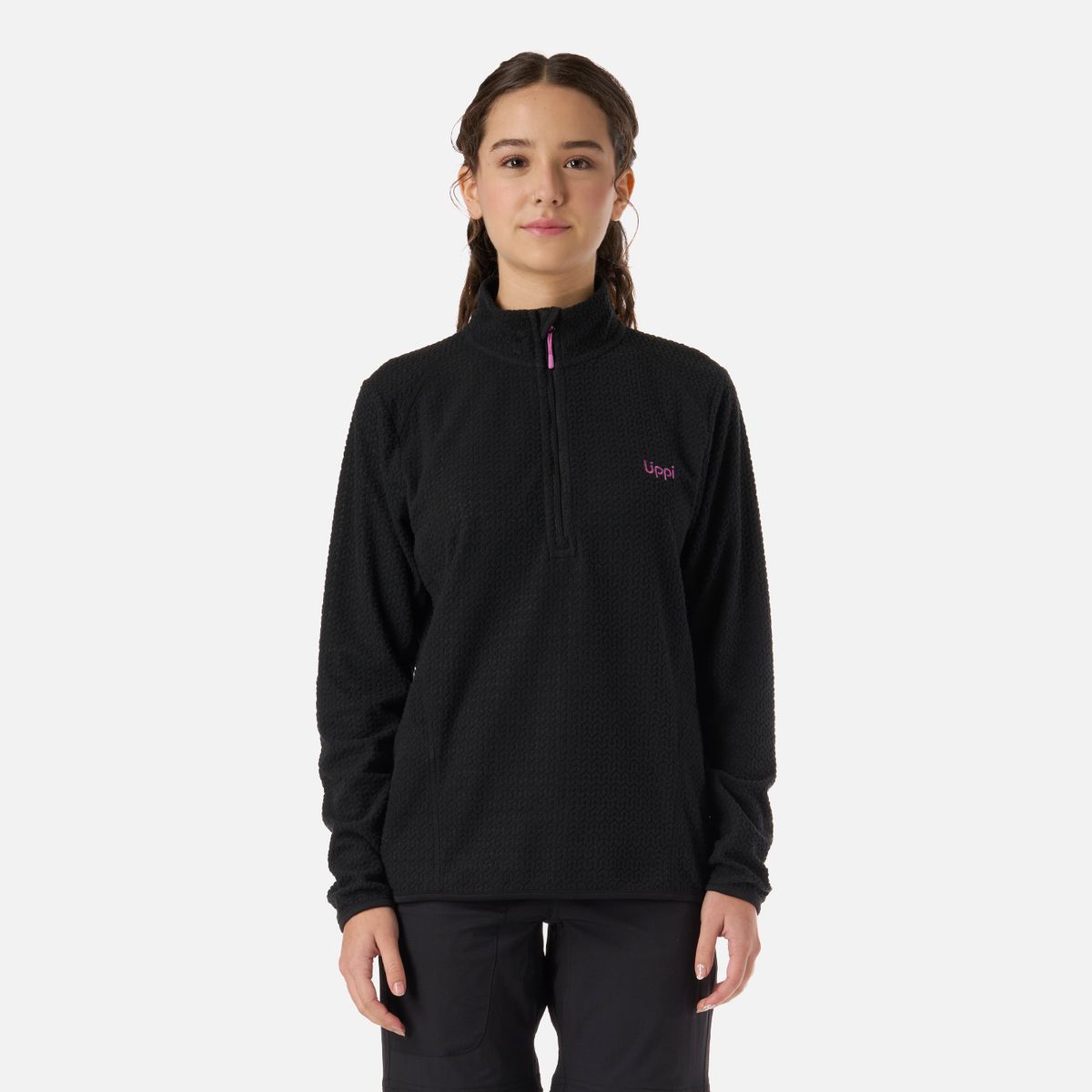 LIPPI - Polerón Teen Girl Mild Nano-F 1/4 Zip Negro Lippi