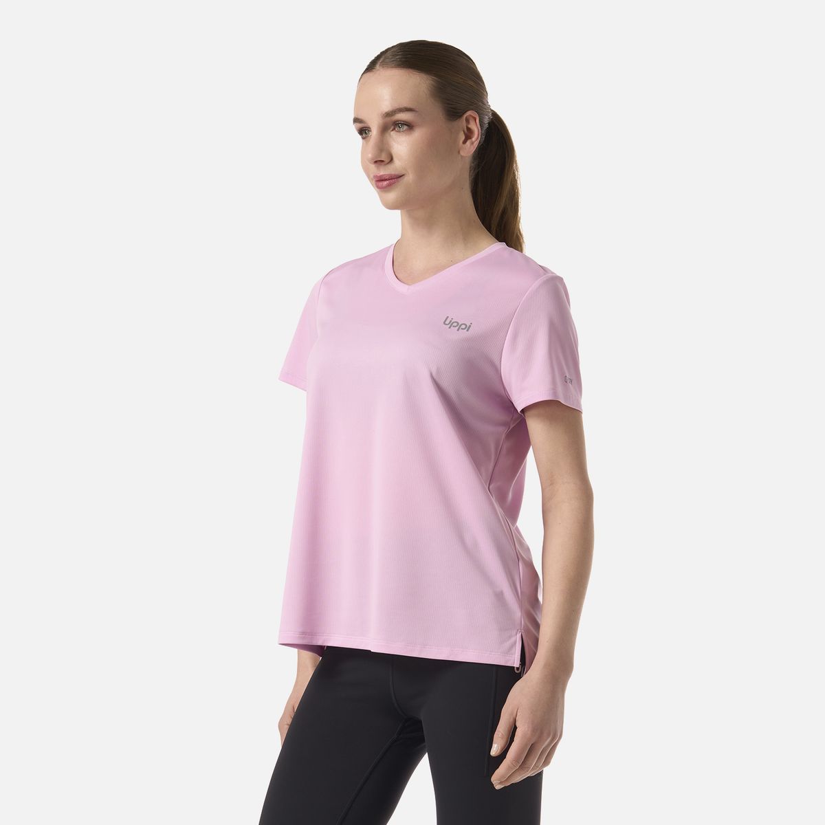 LIPPI - Polera Mujer Core V-Neck Q-Dry T-Shirt Rosa Lippi
