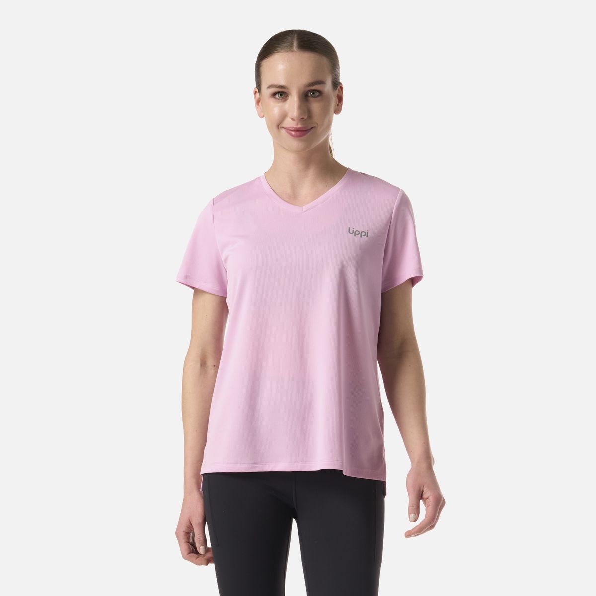 LIPPI - Polera Mujer Core V-Neck Q-Dry T-Shirt Rosa Lippi