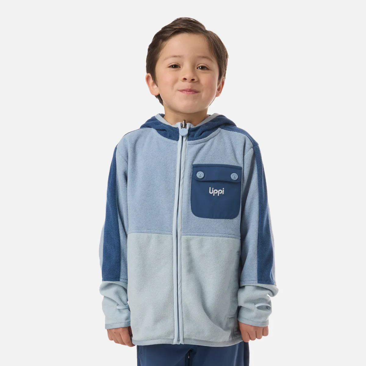 LIPPI - Polar Niño FirePlace Hoody Sweatshirt Azul Piedra Lippi