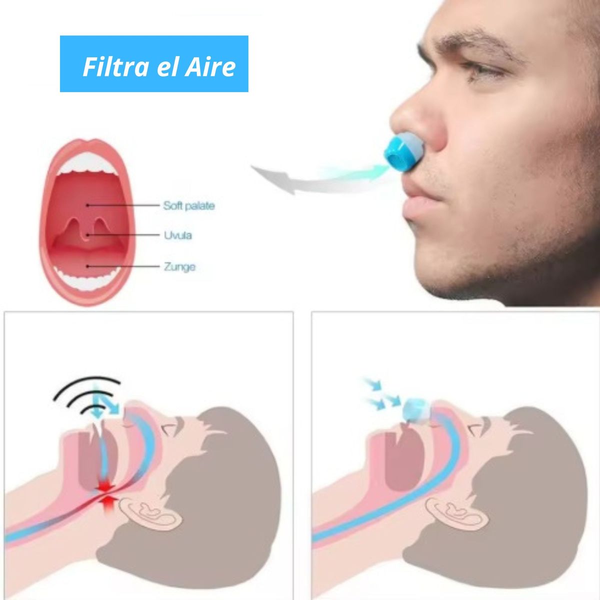 GENERICO - Antirronquidos y Purificador de Aire 2 en 1