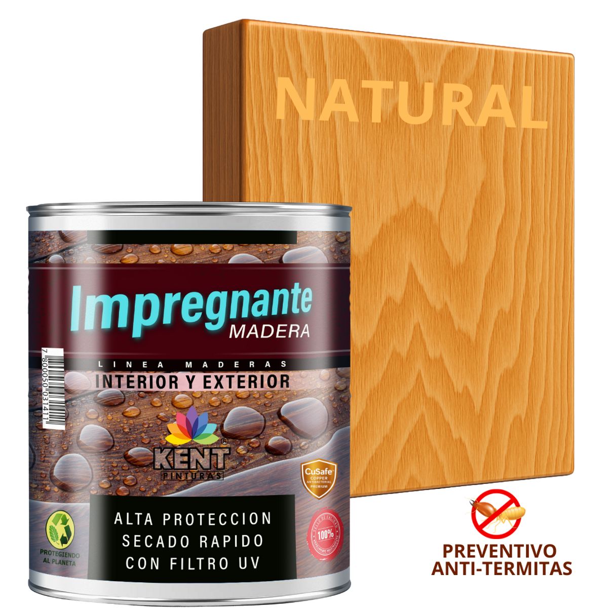 KENT - IMPREGNANTE Maderas AntiTermitas- OCTAVO GALÓN - NATURAL
