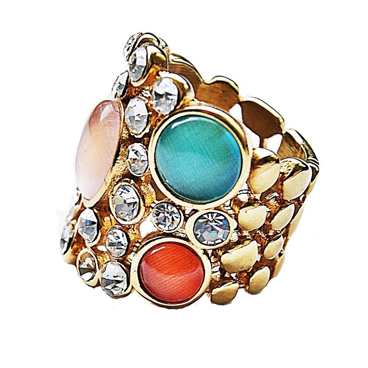 VIVAFELICIA - Anillo Acero Nefertiti Dorado 17