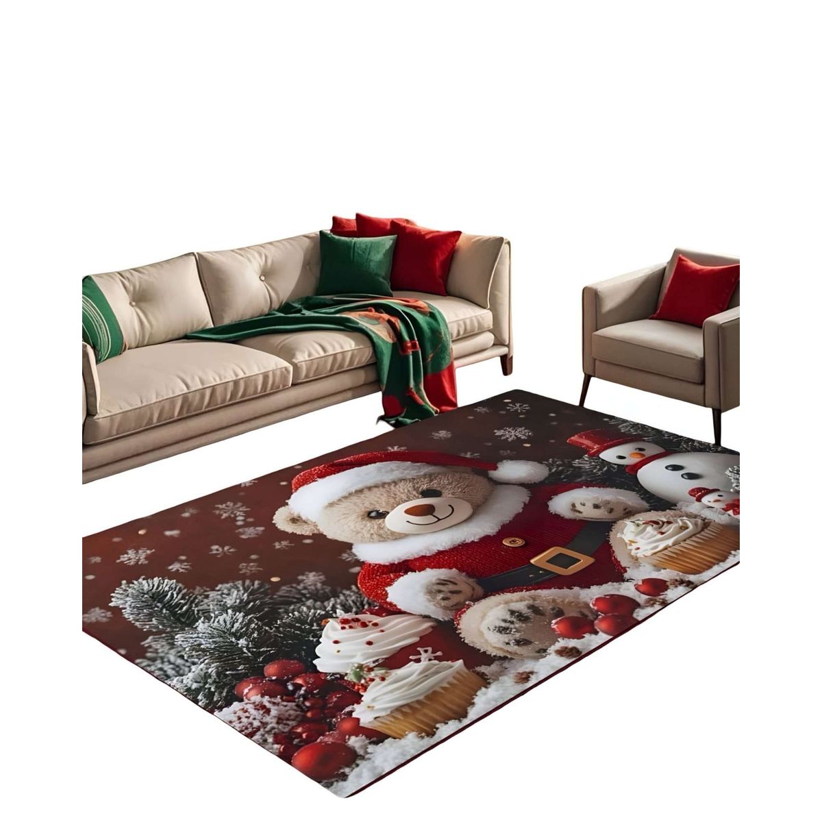 GENERICO - ALFOMBRA NAVIDAD PARA LIVING O COMEDOR 180cm x 200 cm