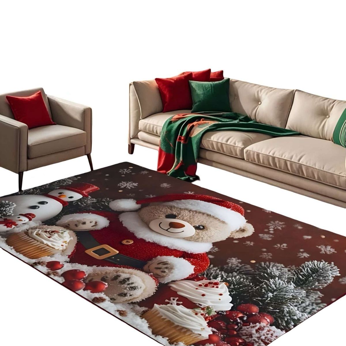 GENERICO - ALFOMBRA NAVIDAD PARA LIVING O COMEDOR 180cm x 200 cm