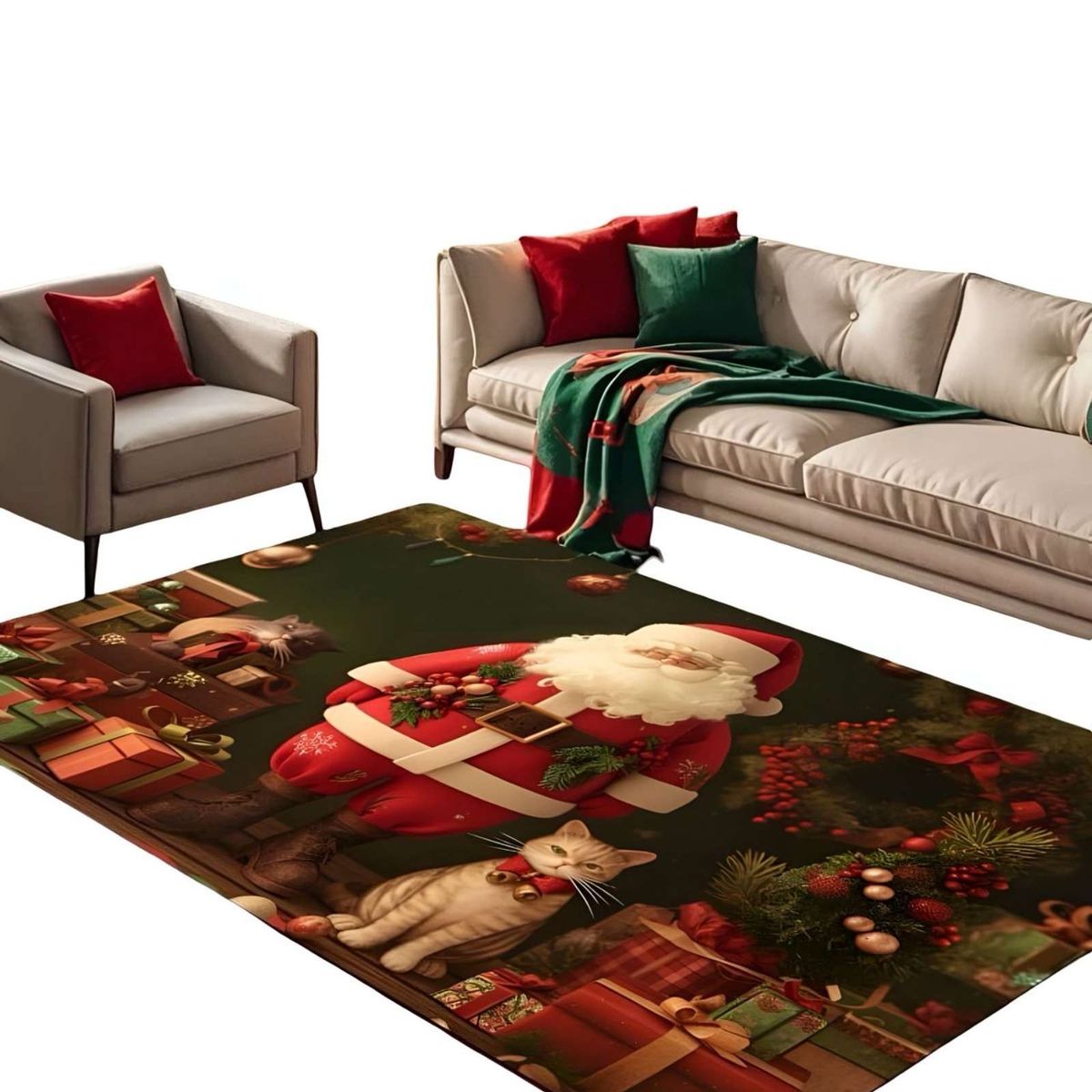 GENERICO - ALFOMBRA NAVIDAD PARA LIVING O COMEDOR 300cm  x 200cm