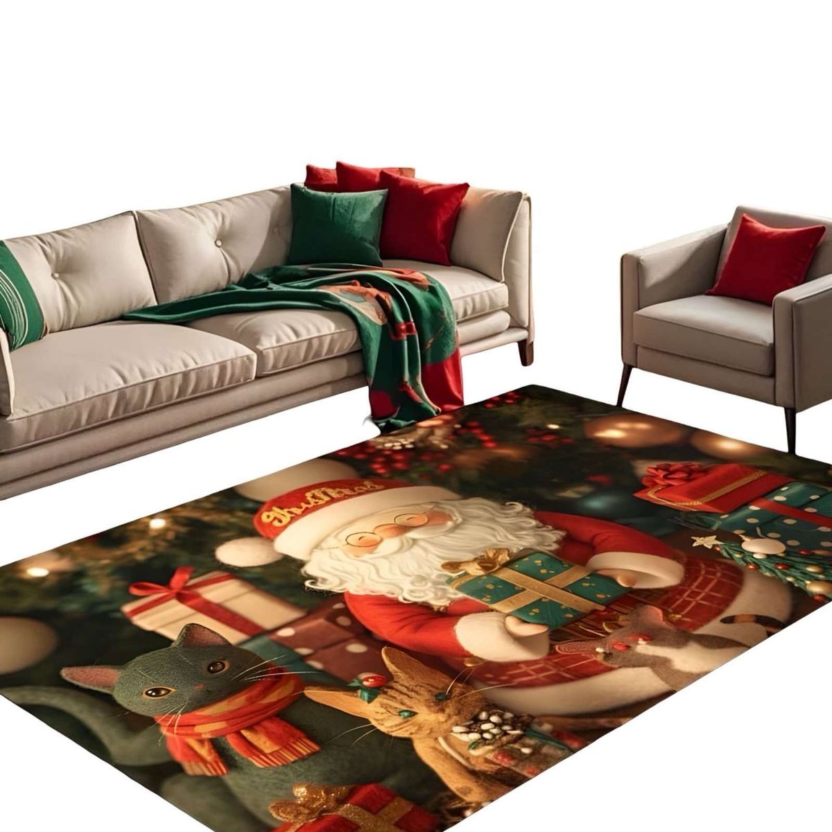 GENERICO - ALFOMBRA NAVIDAD PARA LIVING O COMEDOR 300cm  x 200cm