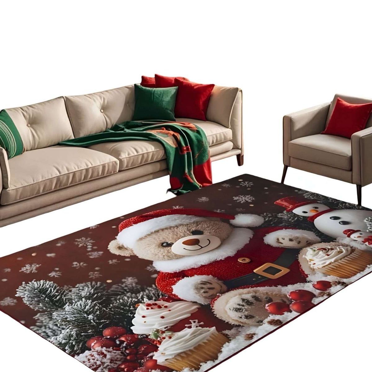 GENERICO - ALFOMBRA NAVIDAD PARA LIVING O COMEDOR 300cm  x 200cm