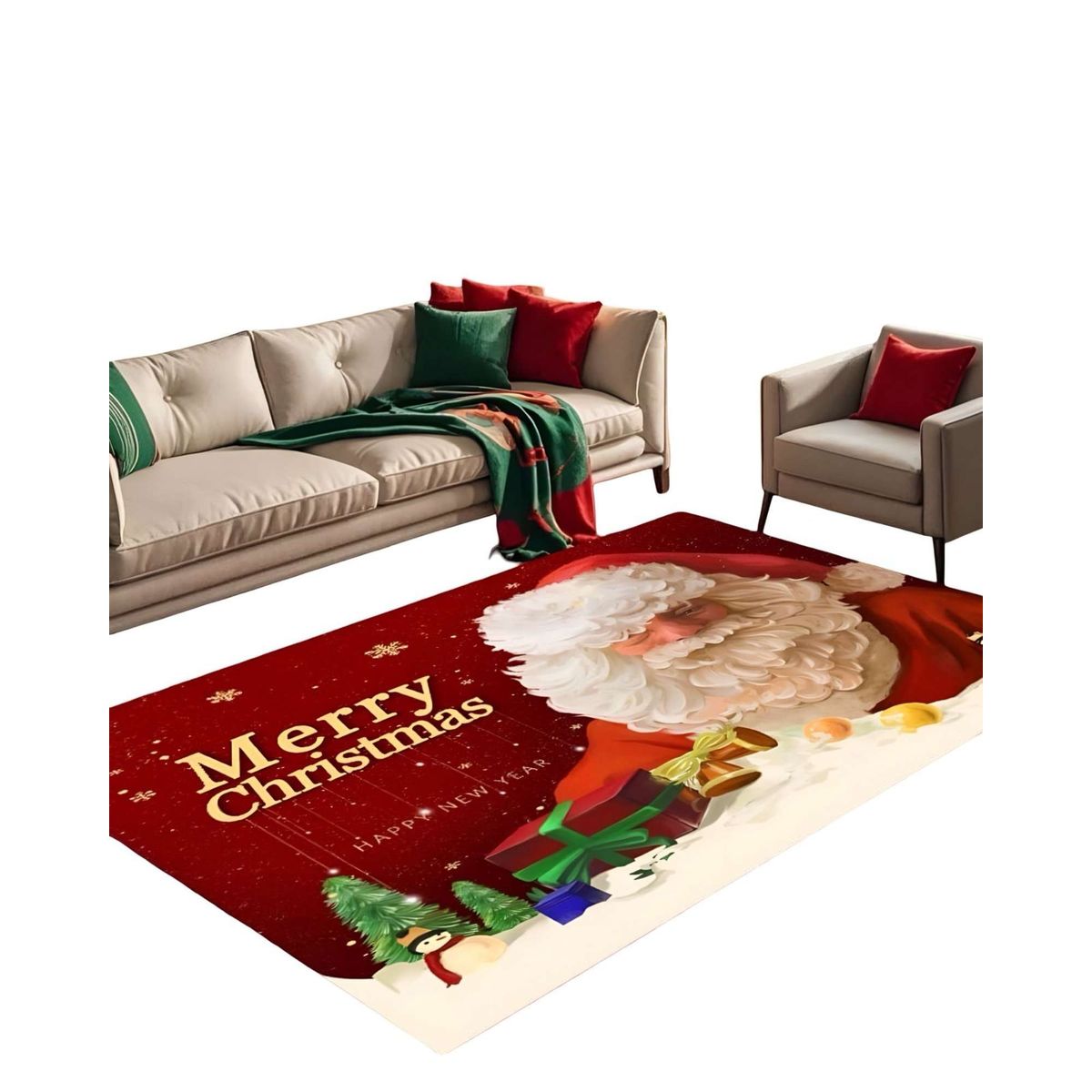 GENERICO - ALFOMBRA NAVIDAD PARA LIVING O COMEDOR 240cm 200cm