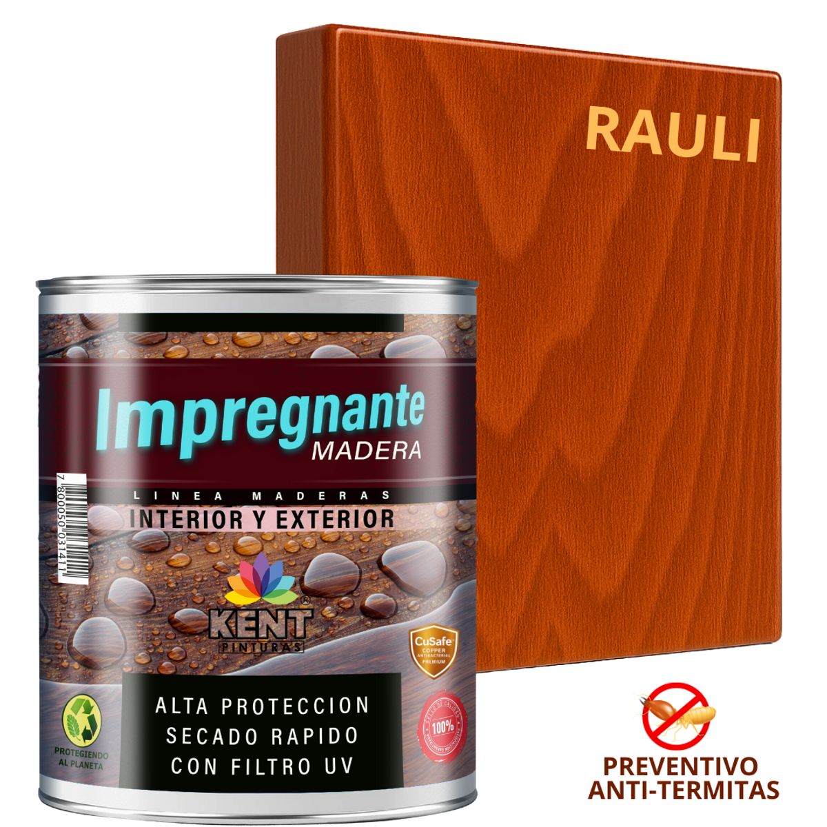 KENT - IMPREGNANTE Maderas AntiTermitas- OCTAVO GALÓN - RAULI