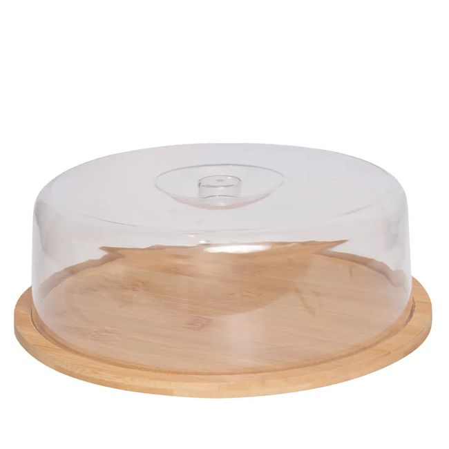 TOPSOC - Tabla Bandeja De Madera Circular con Cupula 28cm