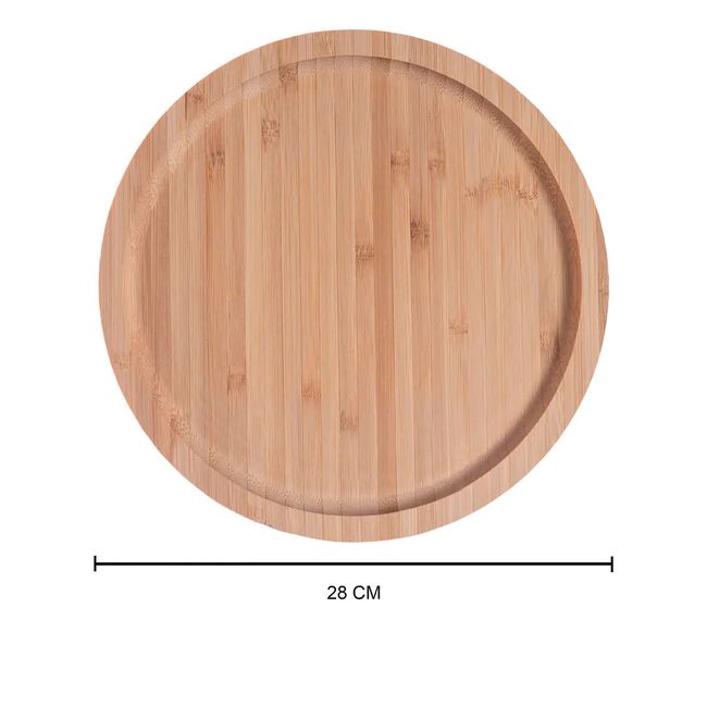 TOPSOC - Tabla Bandeja De Madera Circular con Cupula 28cm