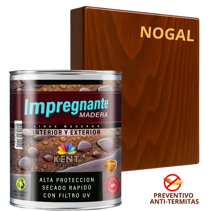 KENT - IMPREGNANTE Maderas AntiTermitas- CUARTO GALÓN - NOGAL