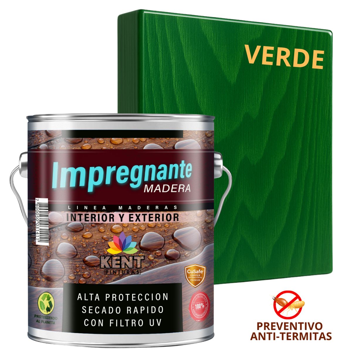 KENT - IMPREGNANTE Maderas AntiTermitas- GALÓN - VERDE IMPREGNADO