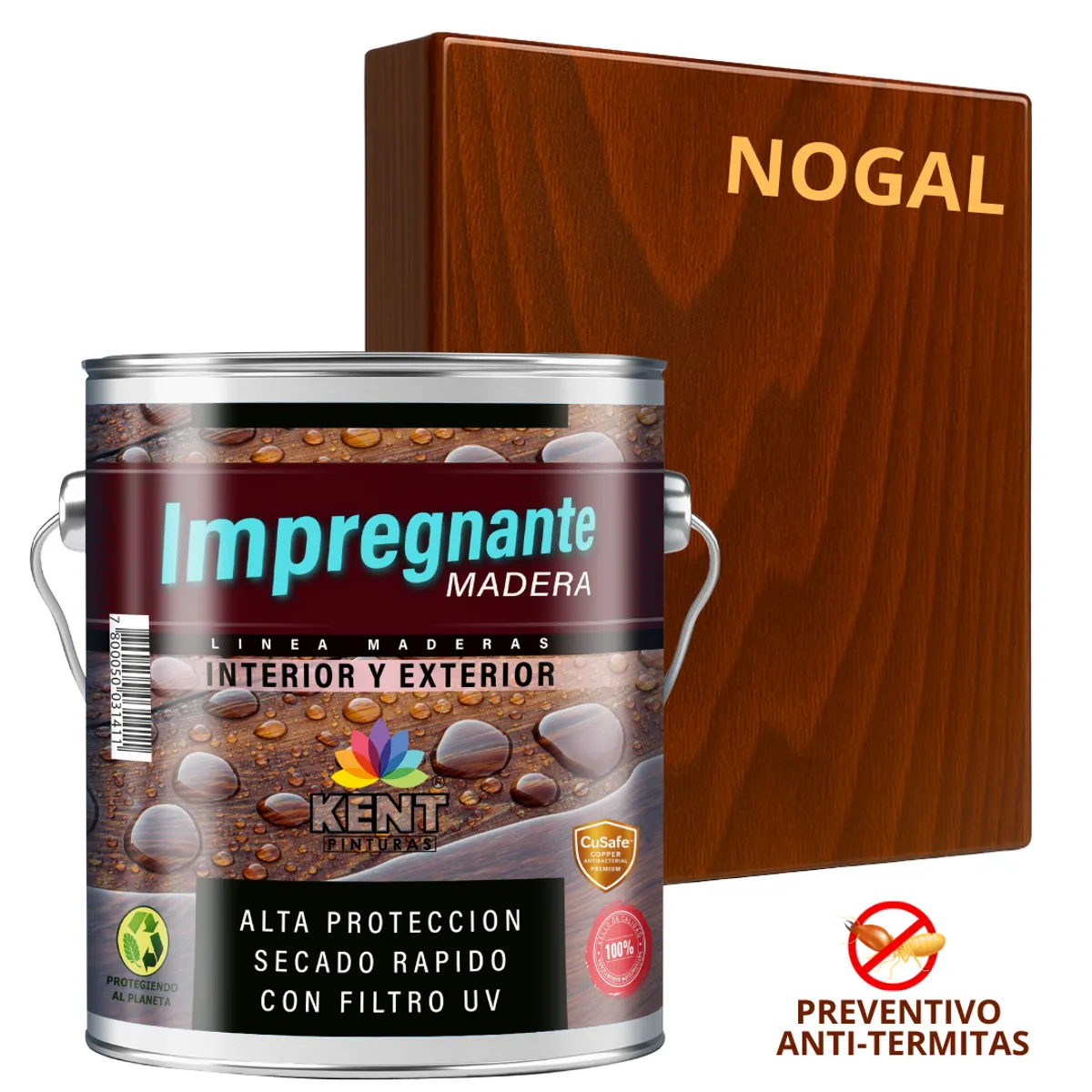 IMPREGNANTE Maderas AntiTermitas- GALÓN - NOGAL, marca KENT - Foto Principal