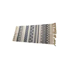 GENERICO - ALFOMBRA BOHO DECORATIVA 60CMX130CM AZUL TRIANGULO AT-001