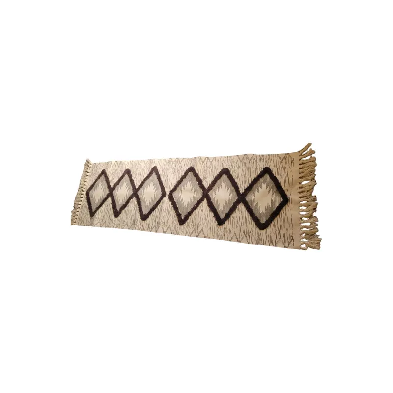 GENERICO - BAJADA DE CAMA CON FLECOS BOHO 60X180CM