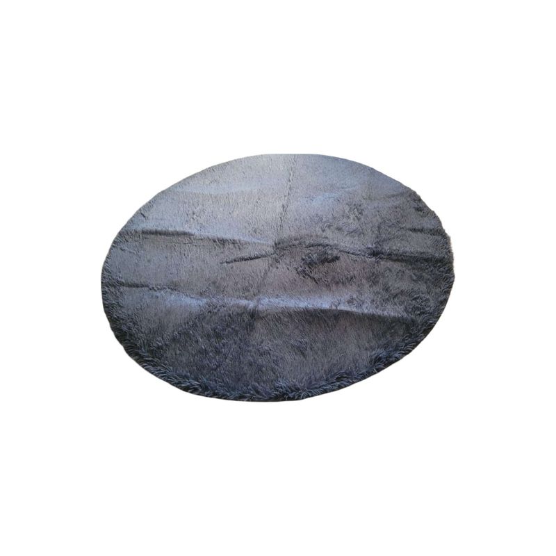 GENERICO - ALFOMBRA PELUDA TIPO SHAGGY 150CM DE DIAMETRO GRIS OSCURO