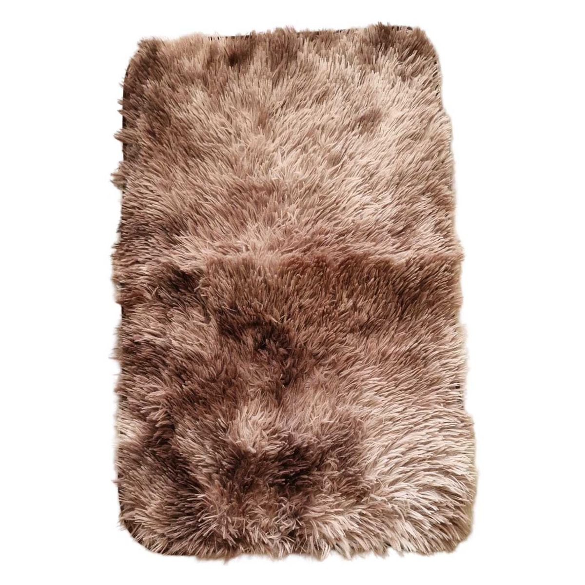 GENERICO - ALFOMBRA PELUDAS SHAGGY 50CMX80CM CAFÉ JASPEADO