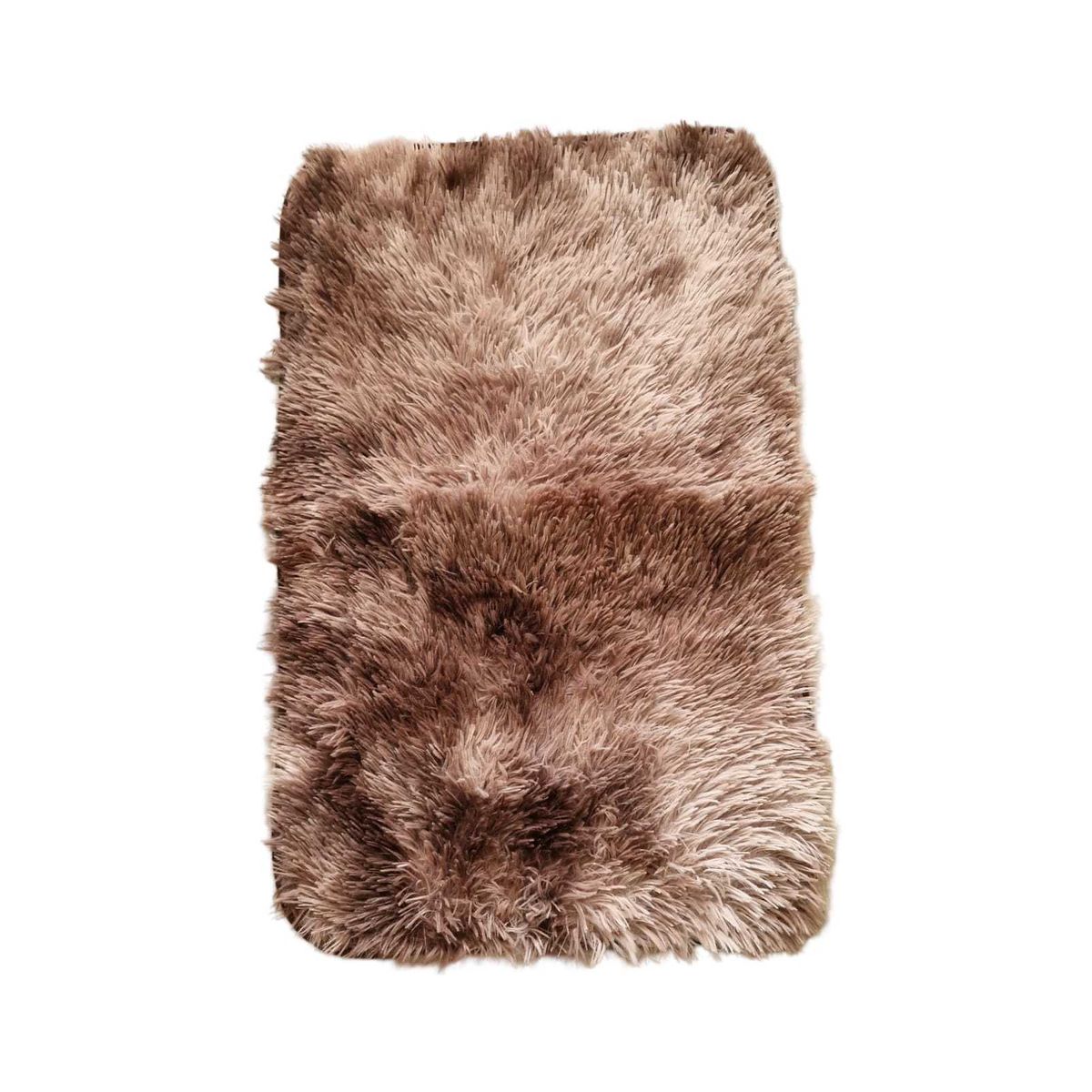 GENERICO - ALFOMBRA PELUDAS SHAGGY 50CMX80CM CAFÉ JASPEADO