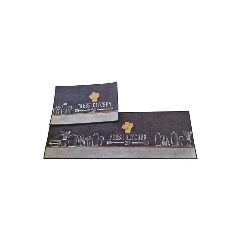 GENERICO - ALFOMBRA PARA COCINA SET DE 2 PIEZAS ANTIDESLIZANTE