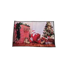 GENERICO - ALFOMBRA DE NAVIDAD 50CMX80CM CON ANTIDESLIZANTE SANTA CHIMENEA CON REGALO