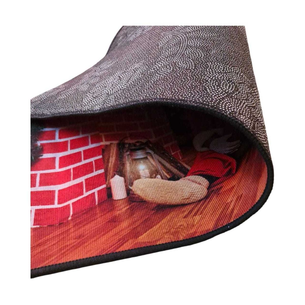 GENERICO - ALFOMBRA DE NAVIDAD 50CMX80CM CON ANTIDESLIZANTE SANTA CHIMENEA CON REGALO