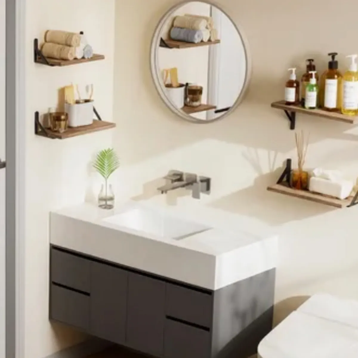 GENERICO - Kit X4 Repisas Flotantes De Pared Estantes Para Baño Cocina