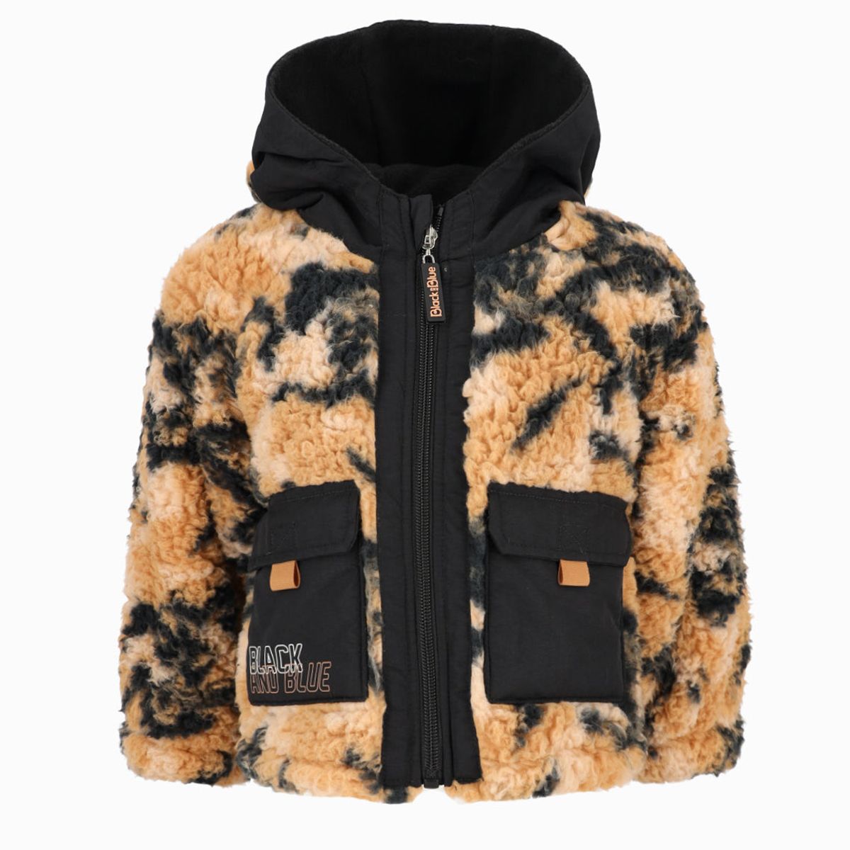 BLACK AND BLUE - Polerón bebés sherpa camel Black and Blue