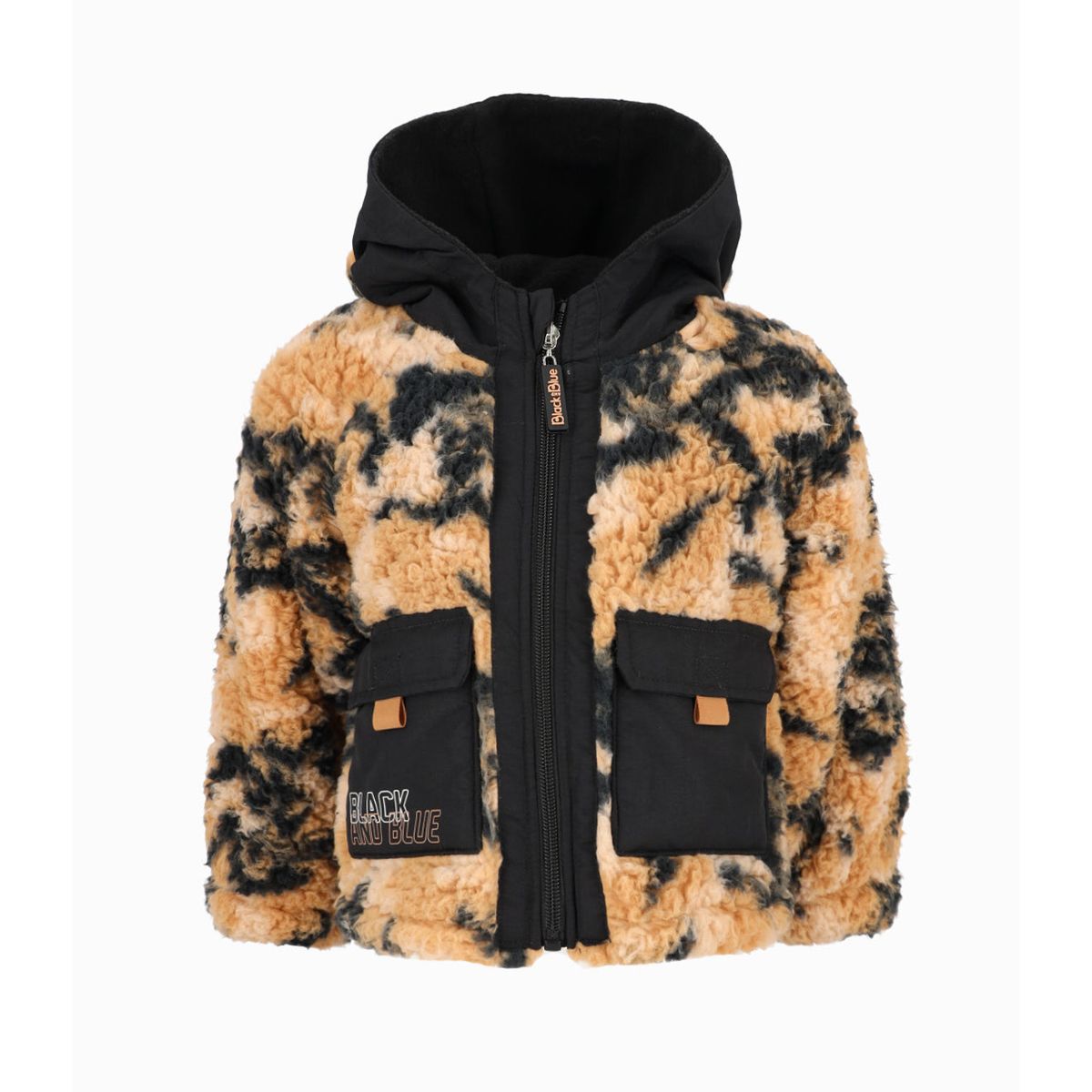 BLACK AND BLUE - Polerón bebés sherpa camel Black and Blue