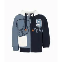 BLACK AND BLUE - Polerón bebés con cierre celeste