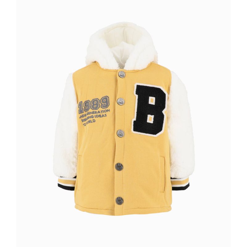BLACK AND BLUE - Chaqueta bebés universitaria mostaza Black and Blue