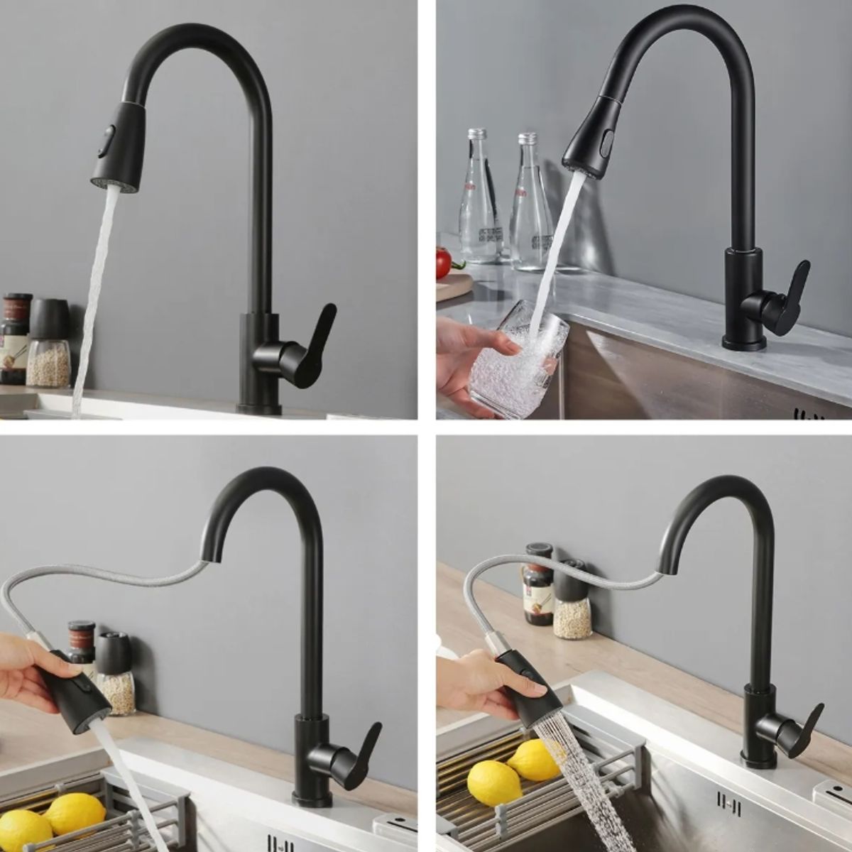 GENERICO - Llave Monomando Lavaplatos Profesional Extraíble Niquel